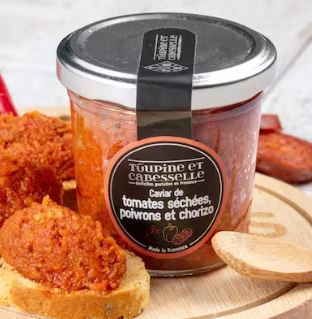 Caviar de tomates séchées, poivrons et chorizo