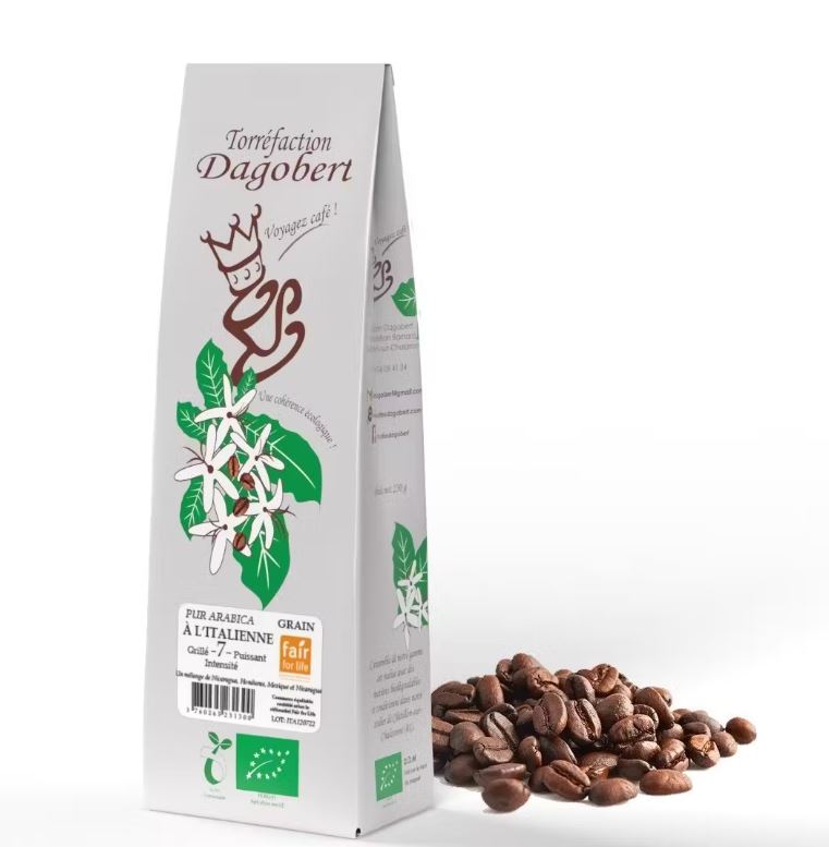 Cafés mélange A L'ITALIENNE bio et équitable moulu ou en grain